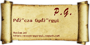 Pócza Györgyi névjegykártya
