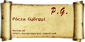 Pócza Györgyi névjegykártya